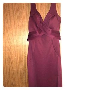 Long formal burgundy dress